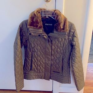 Marmot jacket with fur collar